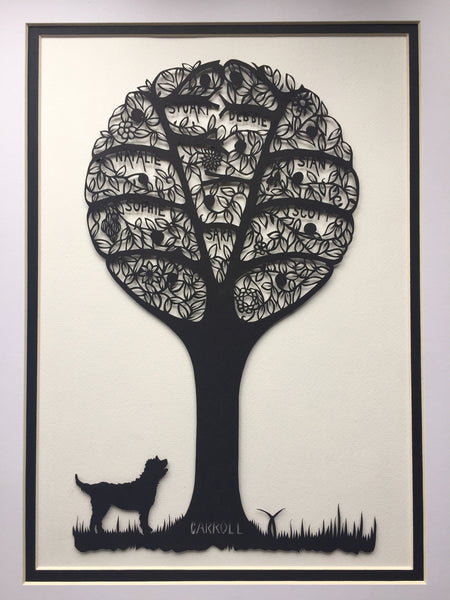 Hand Cut Stylised Family Tree