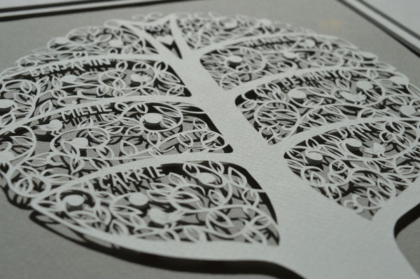 Hand Cut Stylised Family Tree