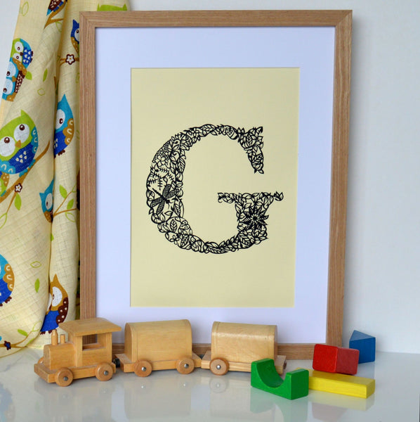 Hand Cut Woodland Initial