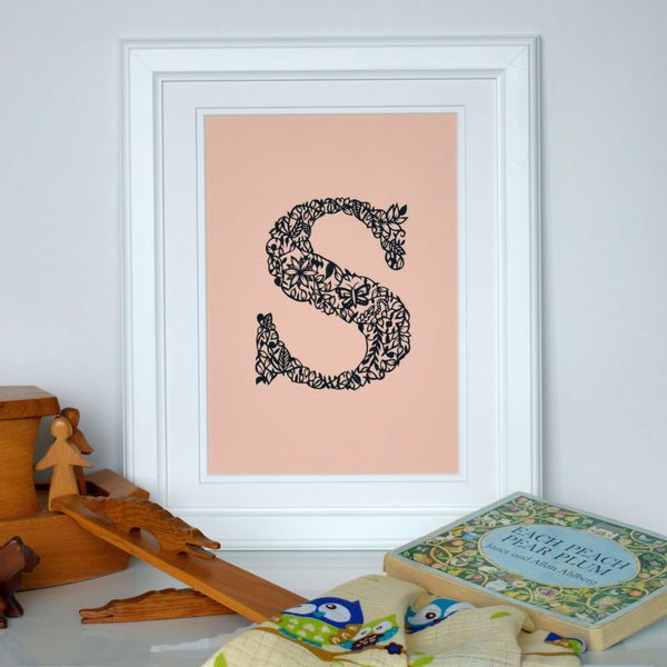 Hand Cut Woodland Initial