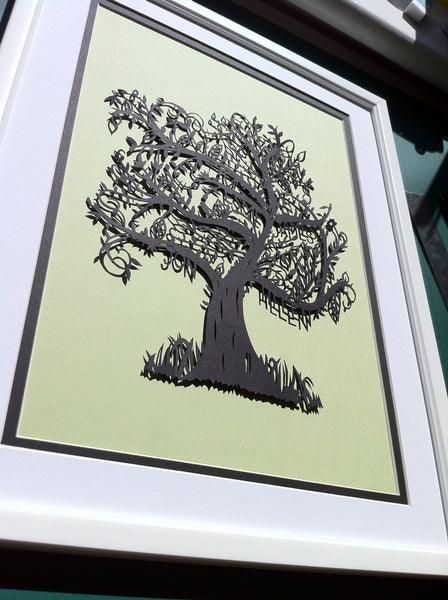 Hand cut Family tree