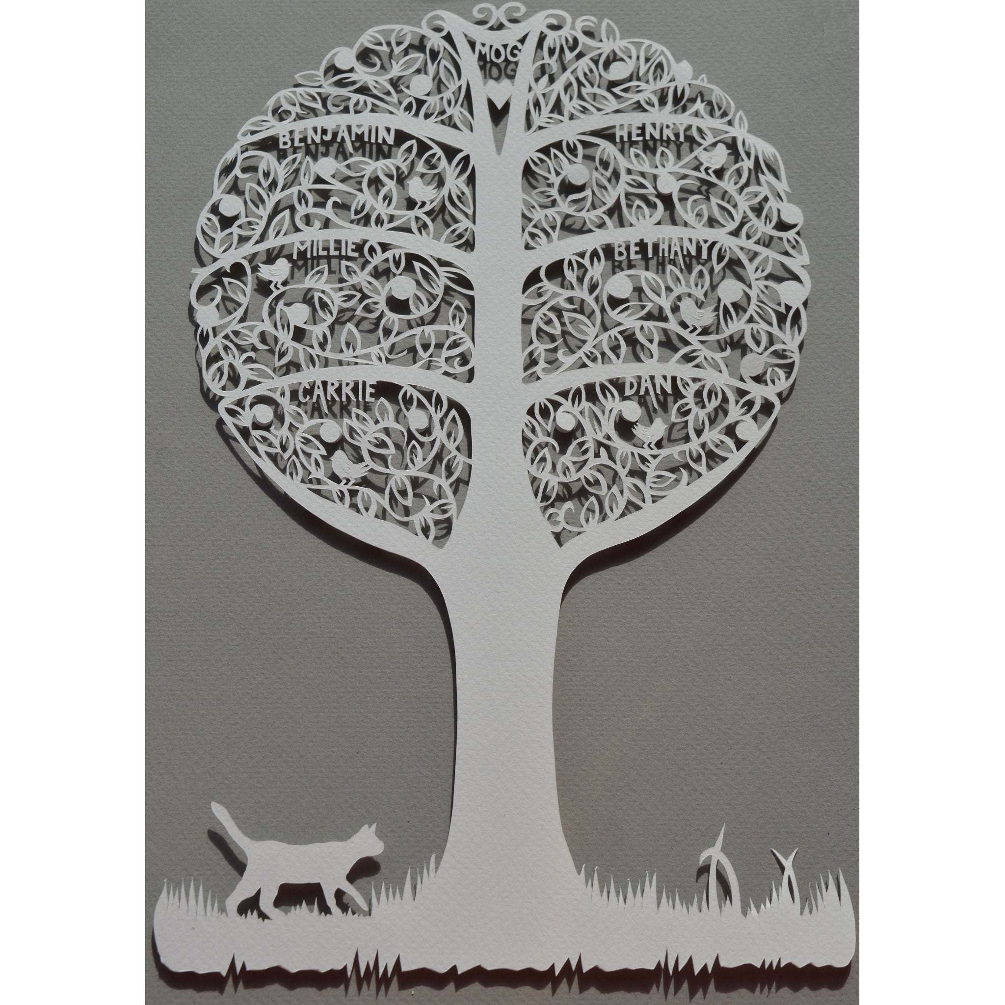 Hand Cut Stylised Family Tree